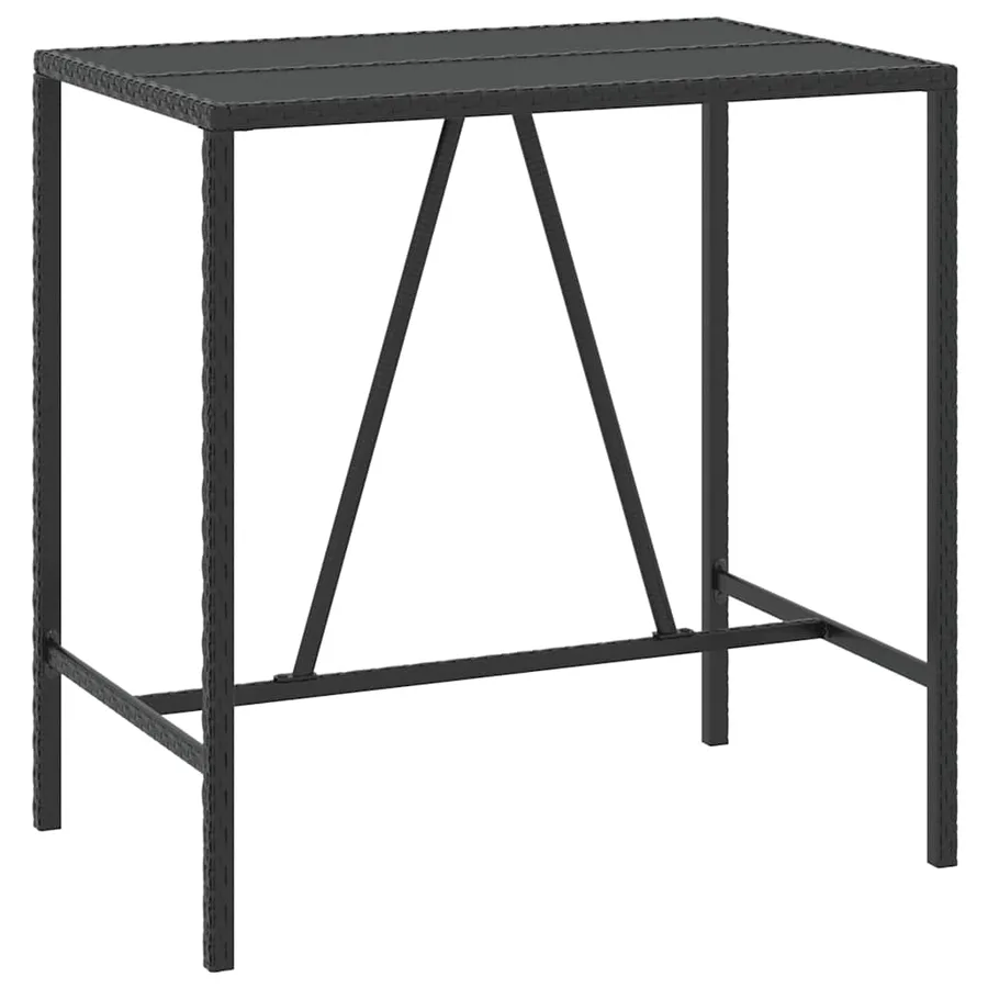 Ensemble de bar de jardin 7 pcs avec coussins noir poly rotin - 6