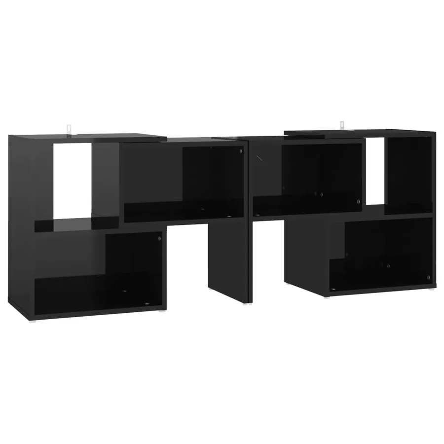 Meuble TV Noir brillant 104x30x52 cm Bois d'ingénierie - 2