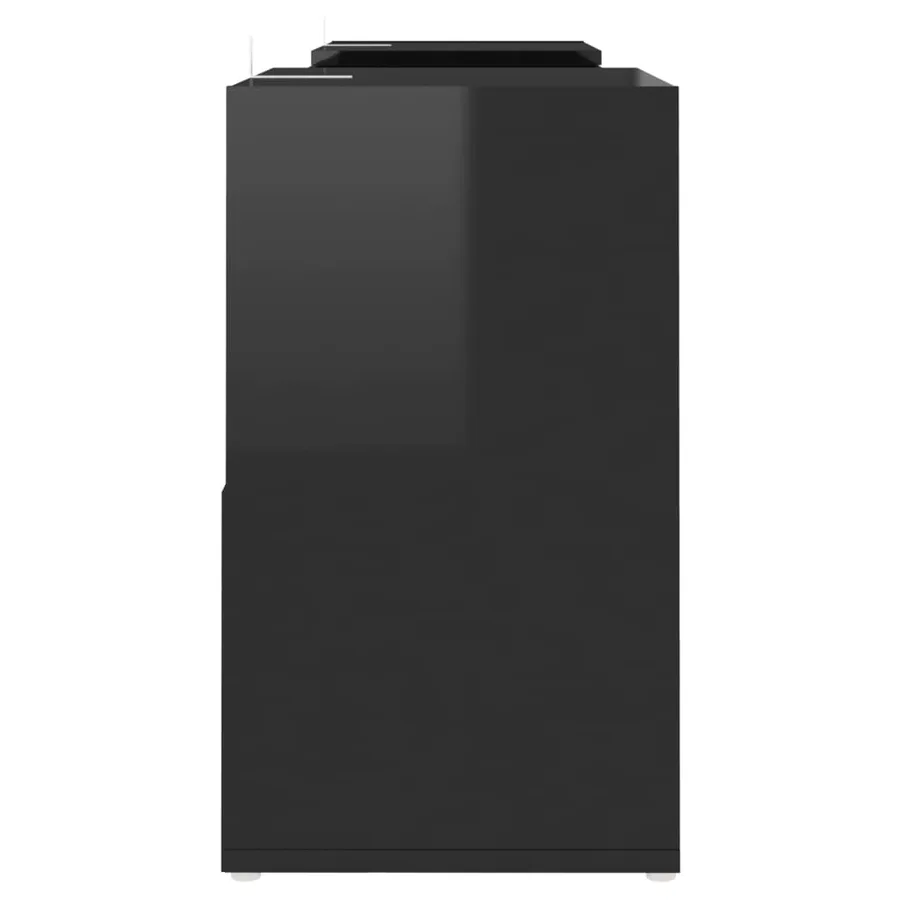Meuble TV Noir brillant 104x30x52 cm Bois d'ingénierie - 4