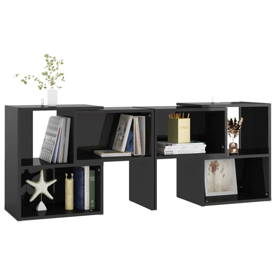 Meuble TV Noir brillant 104x30x52 cm Bois d'ingénierie - 5