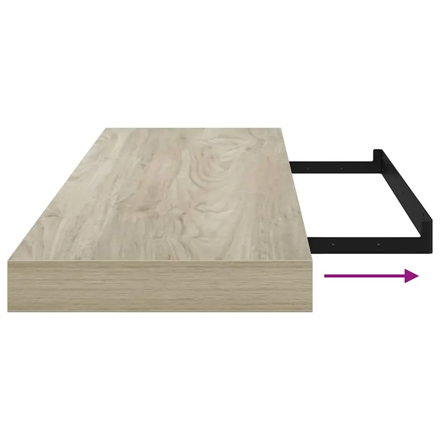 Étagères murales flottantes 2 pcs Chêne 80x23,5x3,8 cm MDF - 11