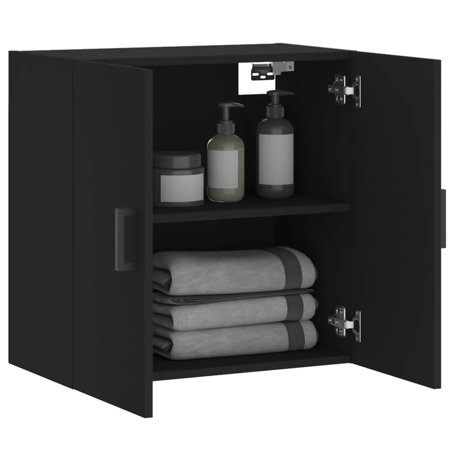 Armoire murale noir 60x31x60 cm bois d'ingénierie - 4