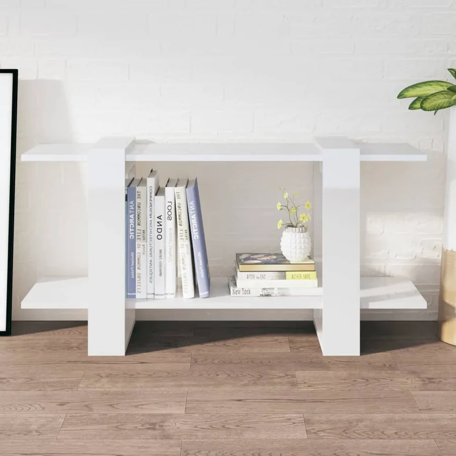 Bibliothèque Blanc brillant 100x30x51 cm bois d'ingénierie