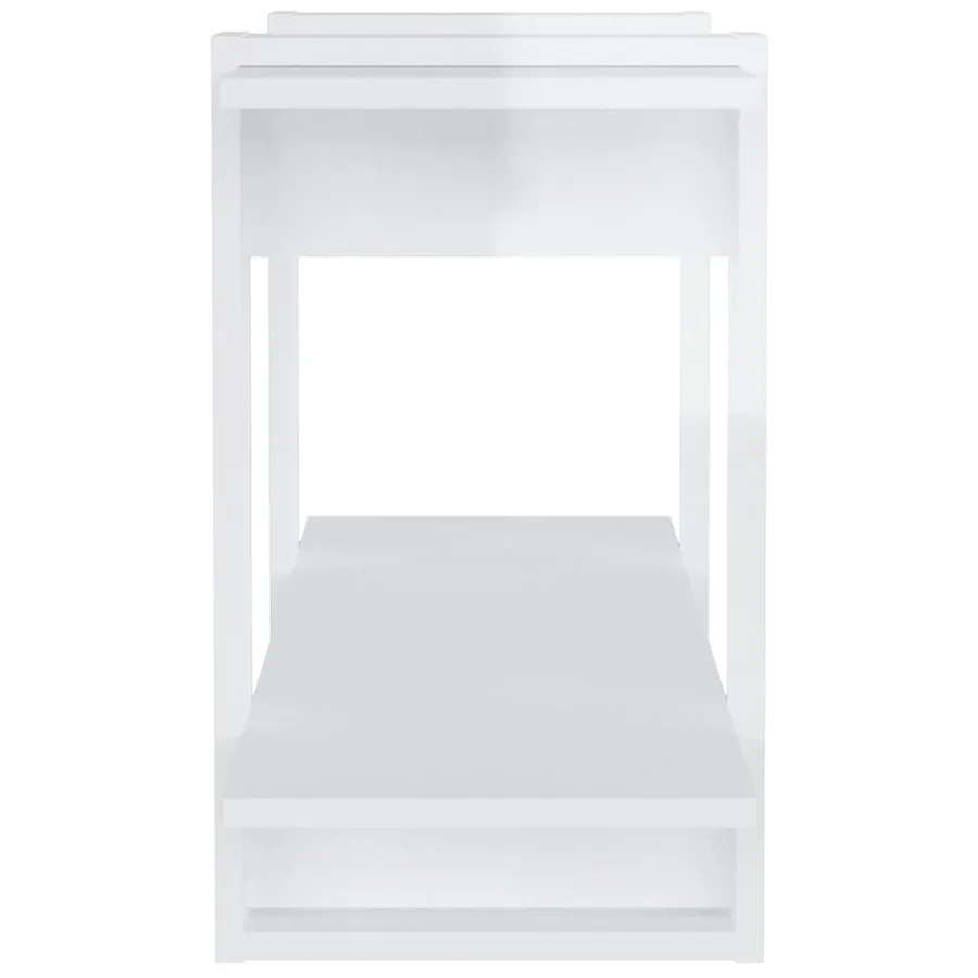 Bibliothèque Blanc brillant 100x30x51 cm bois d'ingénierie - 4