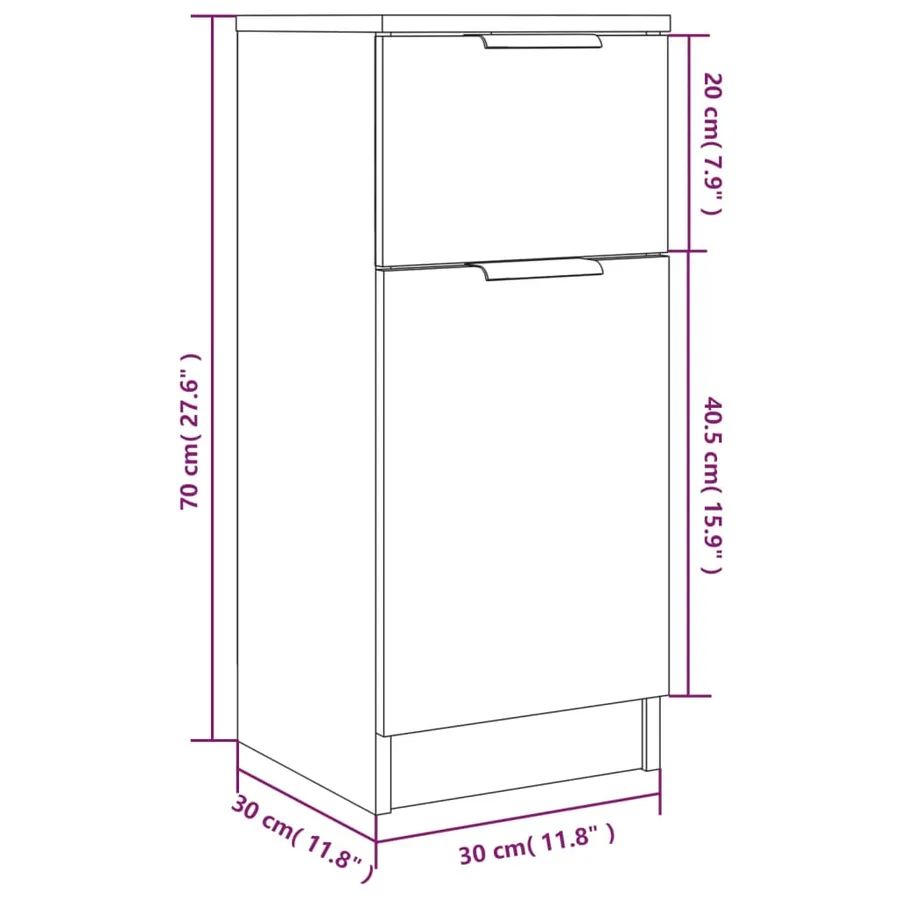 Buffet Blanc 30x30x70 cm Bois d'ingénierie - 8