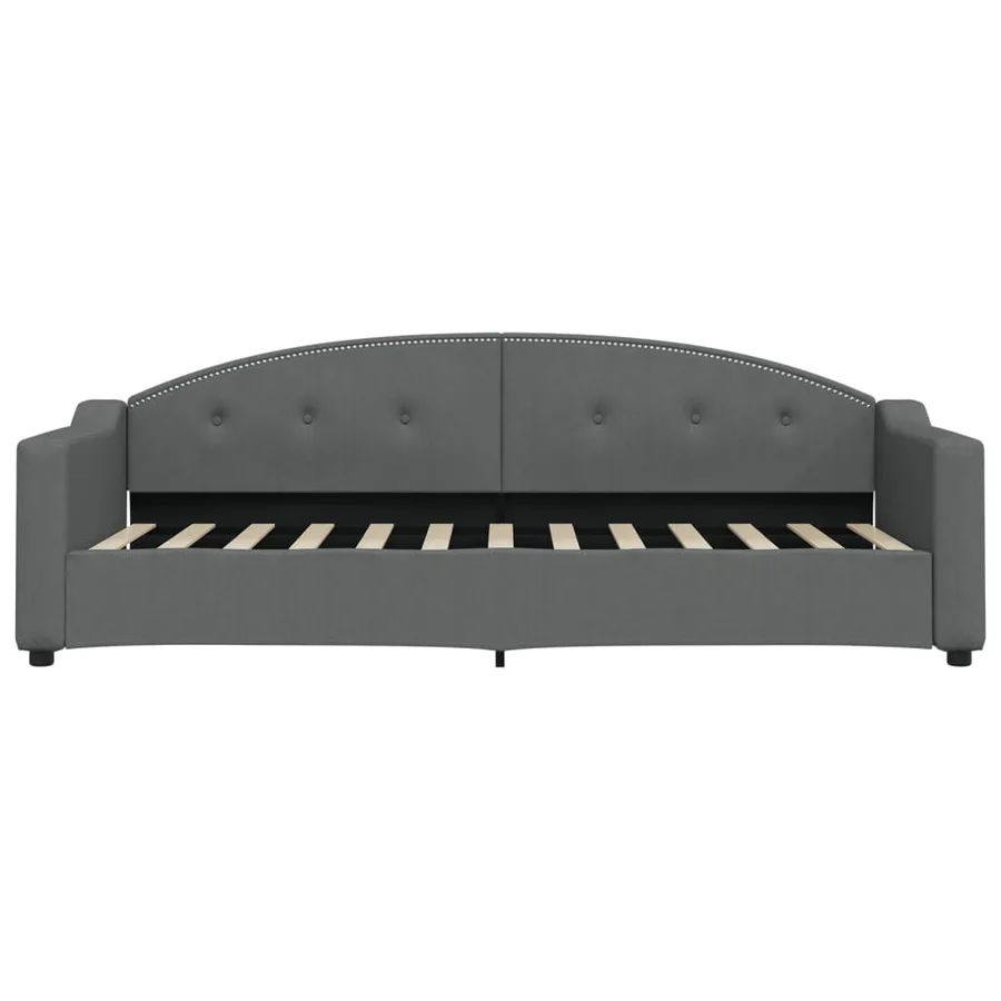 Lit de jour avec gigogne sans matelas gris foncé 80x200 cm - 7