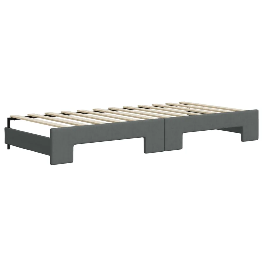 Lit de jour avec gigogne sans matelas gris foncé 80x200 cm - 8