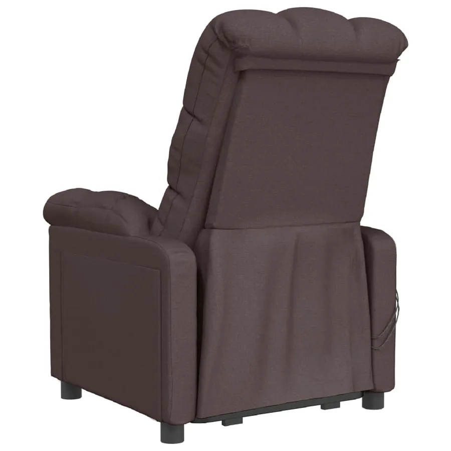 Fauteuil électrique de massage Marron foncé Tissu - 6