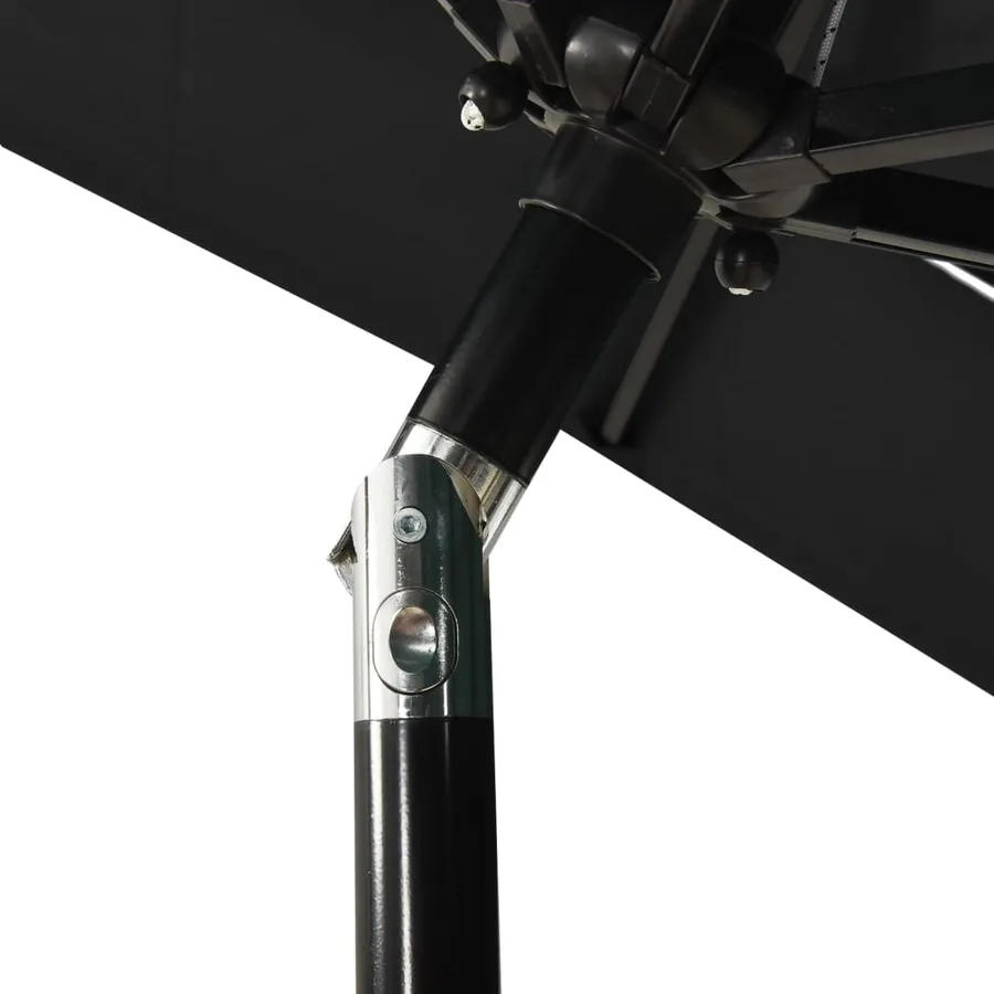 Parasol de jardin à 3 niveaux avec mât en aluminium noir 2x2 m - 5