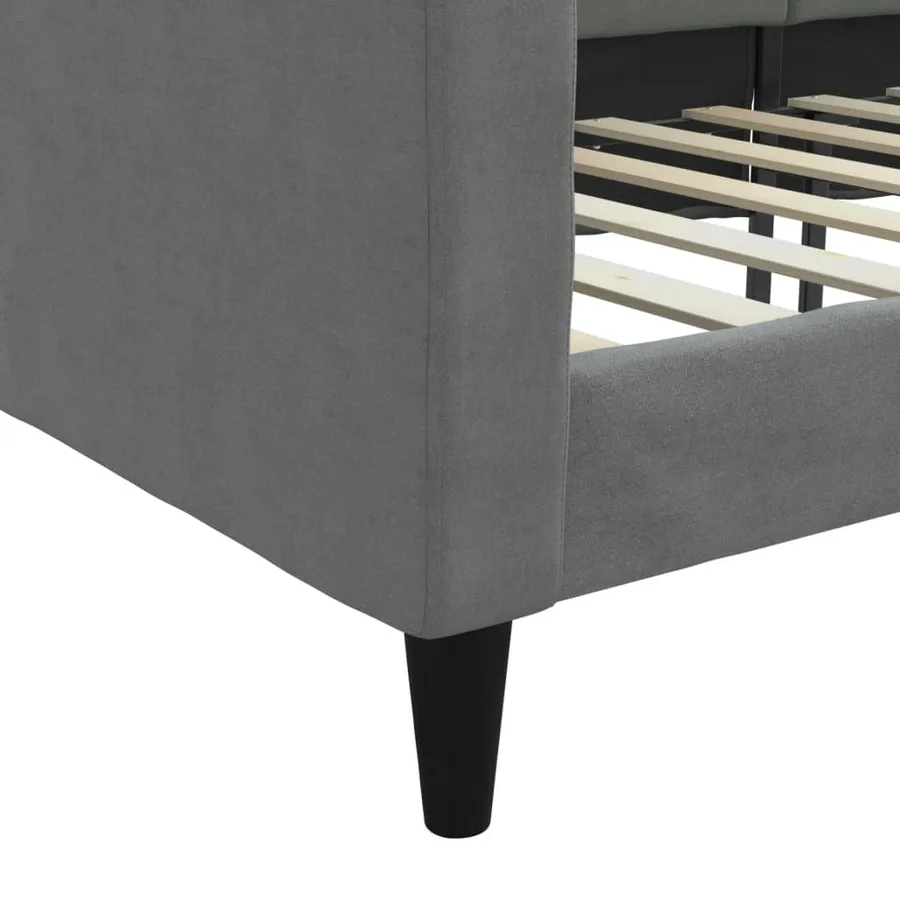 Lit de repos sans matelas gris foncé 90x200 cm tissu - 6