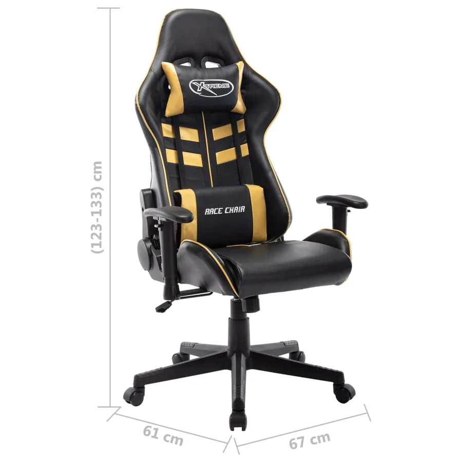 Chaise de jeu Noir et doré Cuir artificiel - 8