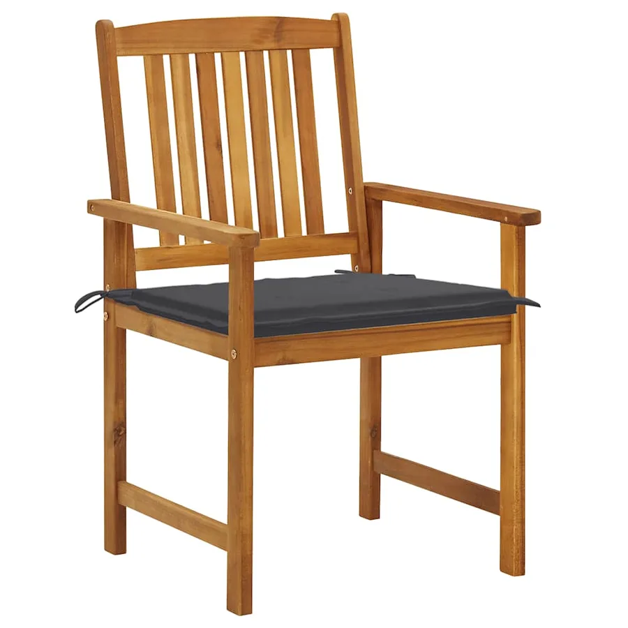 Chaises de jardin avec coussins lot de 8 Bois d'acacia solide - 2