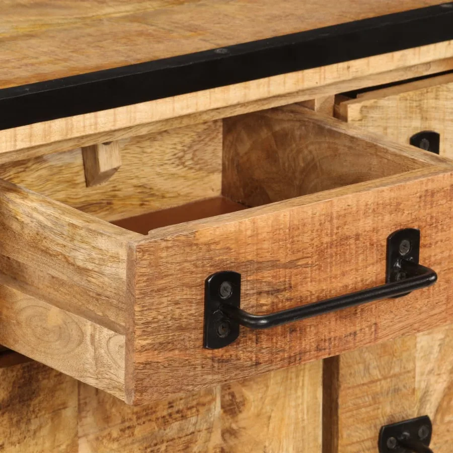 Meuble TV avec tiroirs 120x30x40 cm Bois massif de manguier - 8