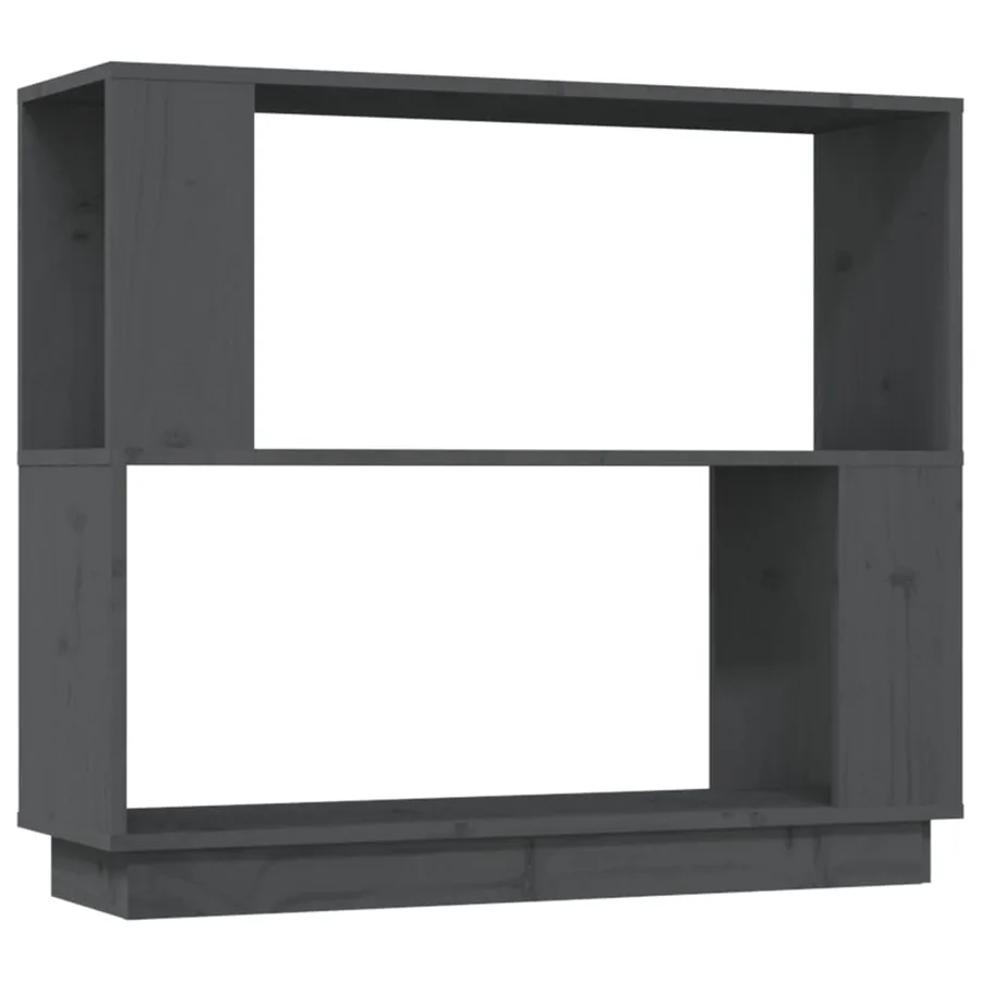 Bibliothèque/Séparateur de pièce Gris 80x25x70 cm Pin massif - 2