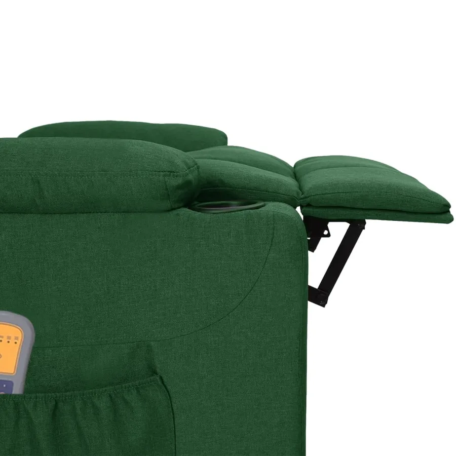 Fauteuil électrique de massage Vert foncé Tissu - 6