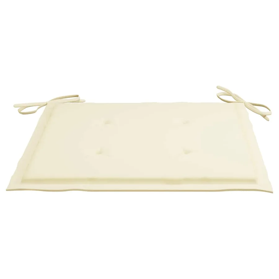 Chaises pliables de jardin avec coussins lot de 8 Teck solide - 11