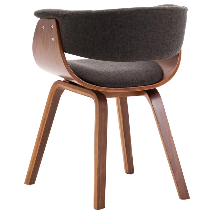 Chaises à manger lot de 4 gris bois courbé et tissu - 7