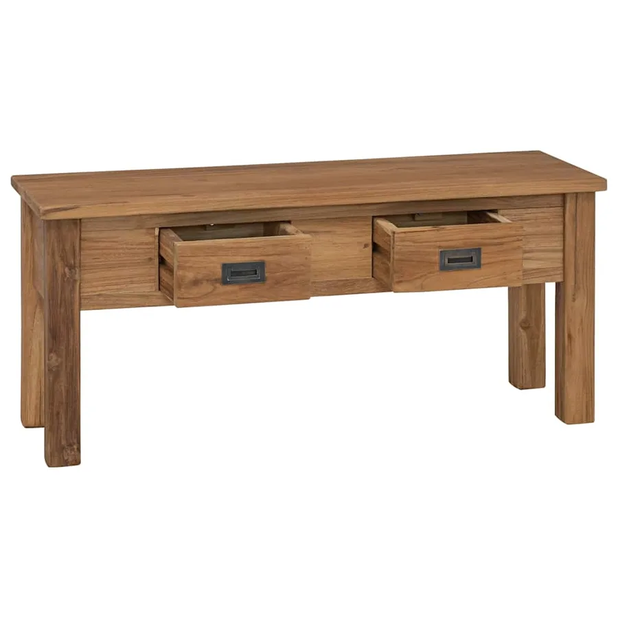 Banc d'entrée teck massif 90 x 30 x 40 cm - 3