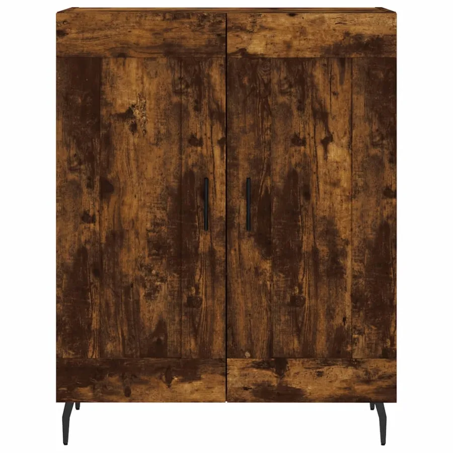 Buffet haut Chêne fumé 69,5x34x180 cm Bois d'ingénierie - 8
