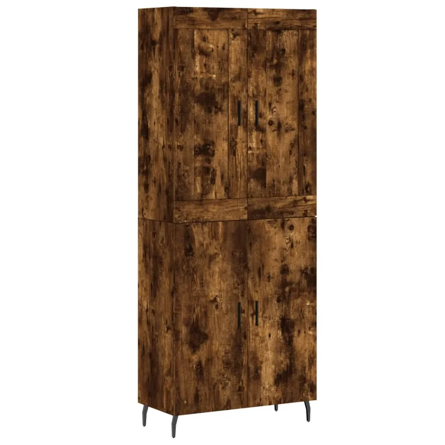 Buffet haut Chêne fumé 69,5x34x180 cm Bois d'ingénierie - 2