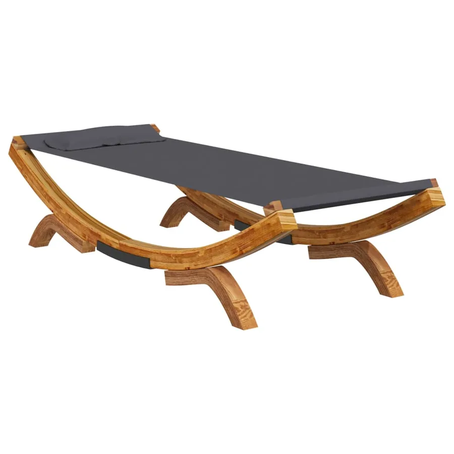 Lit de repos extérieur 100x188,5x44 cm Bois courbé Anthracite - 2