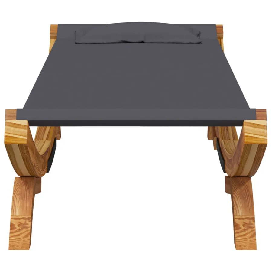 Lit de repos extérieur 100x188,5x44 cm Bois courbé Anthracite - 3