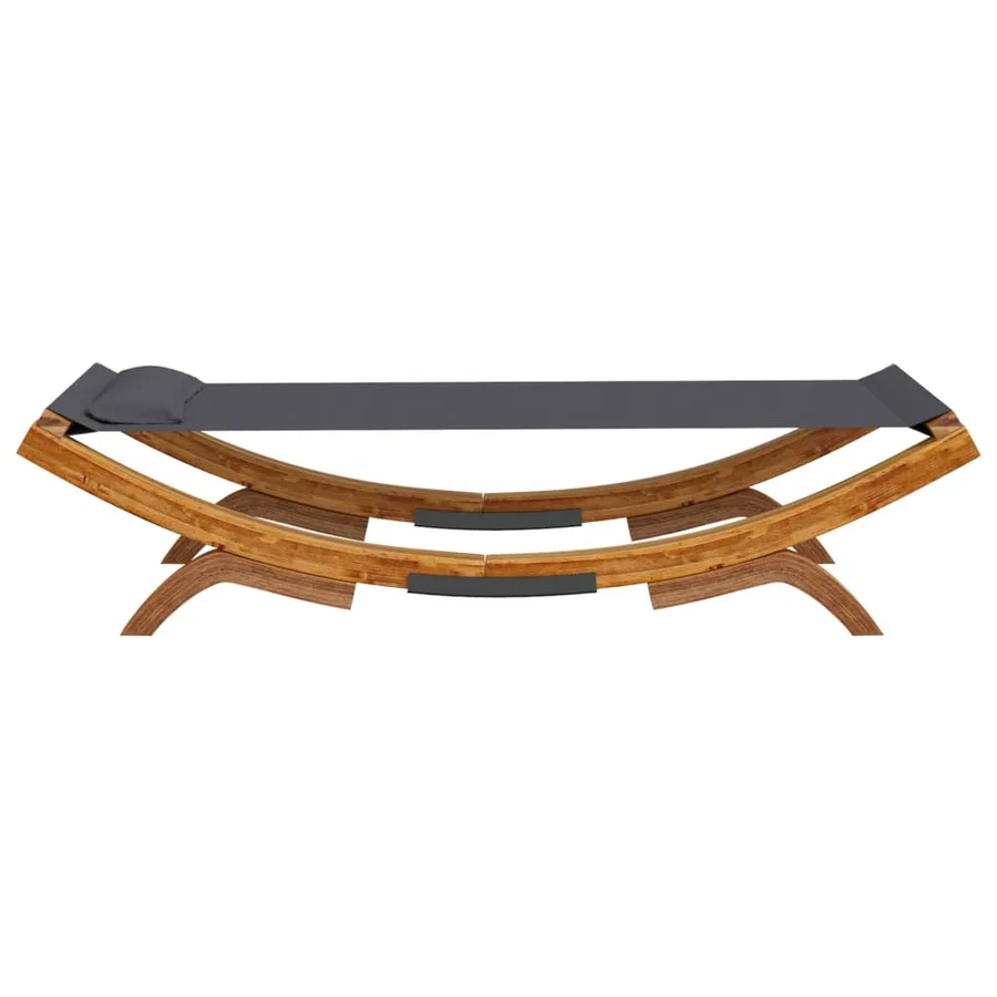 Lit de repos extérieur 100x188,5x44 cm Bois courbé Anthracite - 4