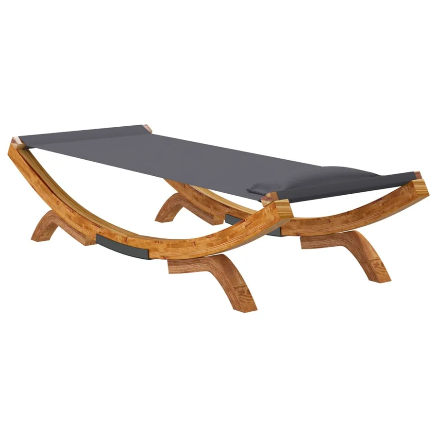 Lit de repos extérieur 100x188,5x44 cm Bois courbé Anthracite - 5