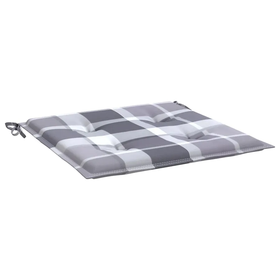Coussins de chaise de jardin lot de 6 carreaux gris 40x40x4 cm - 4