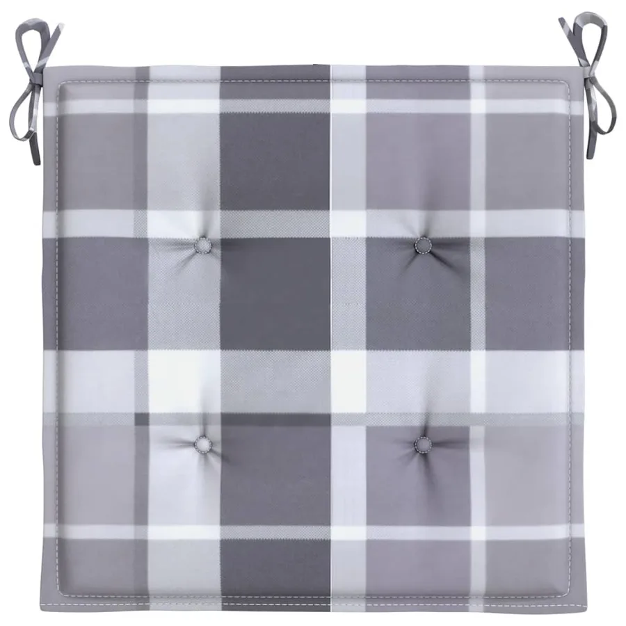 Coussins de chaise de jardin lot de 6 carreaux gris 40x40x4 cm - 5