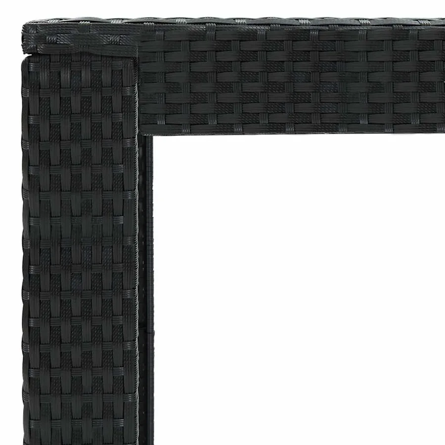 Ensemble de bar de jardin 7 pcs et coussins Résine tressée Noir - 12