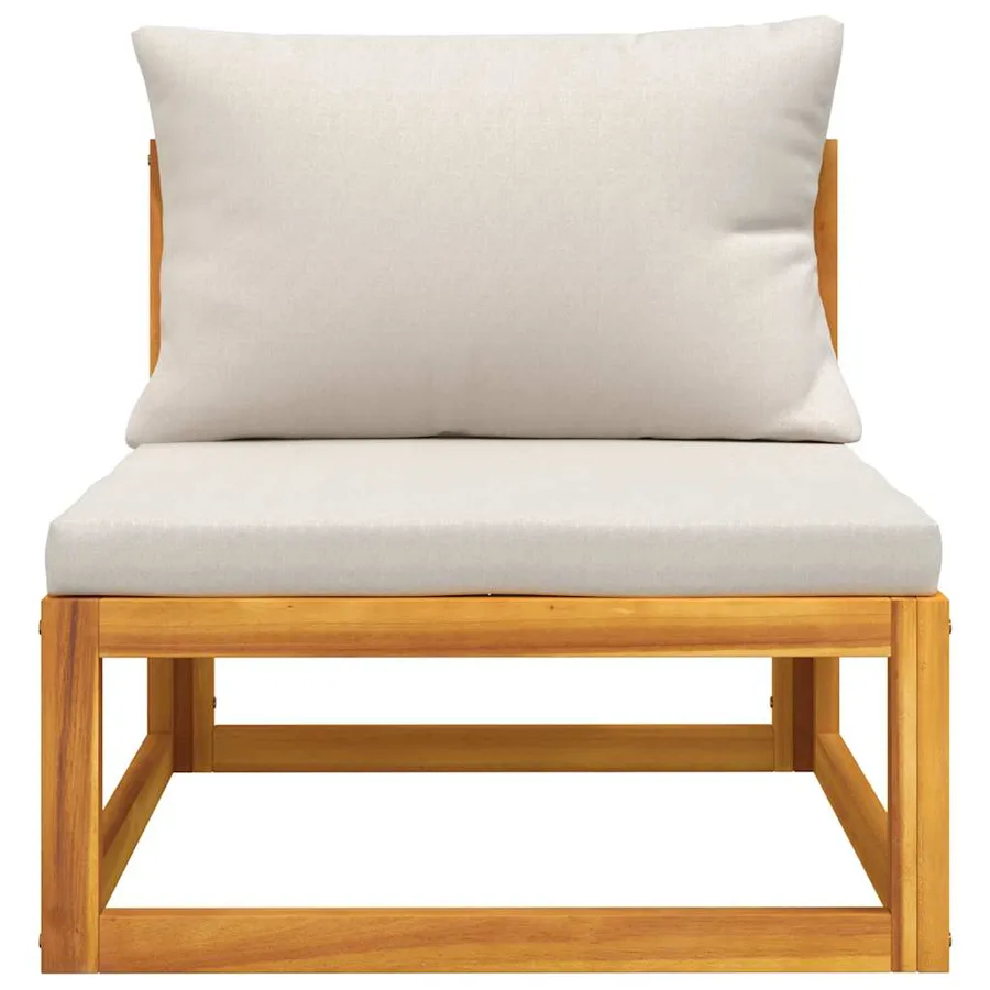 Salon de jardin avec coussins 2 pcs bois massif acacia - 4