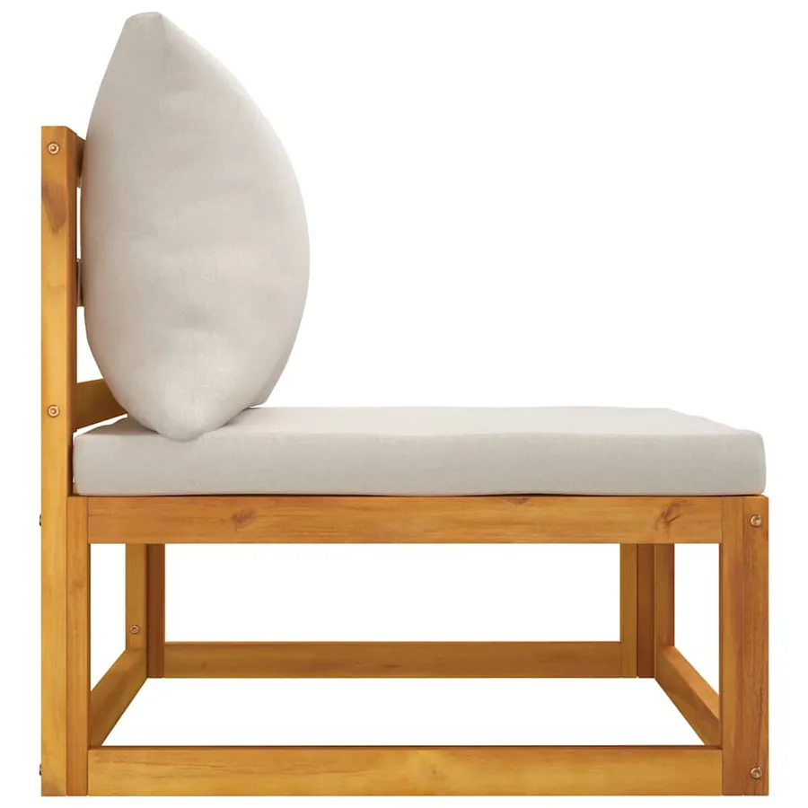 Salon de jardin avec coussins 2 pcs bois massif acacia - 5