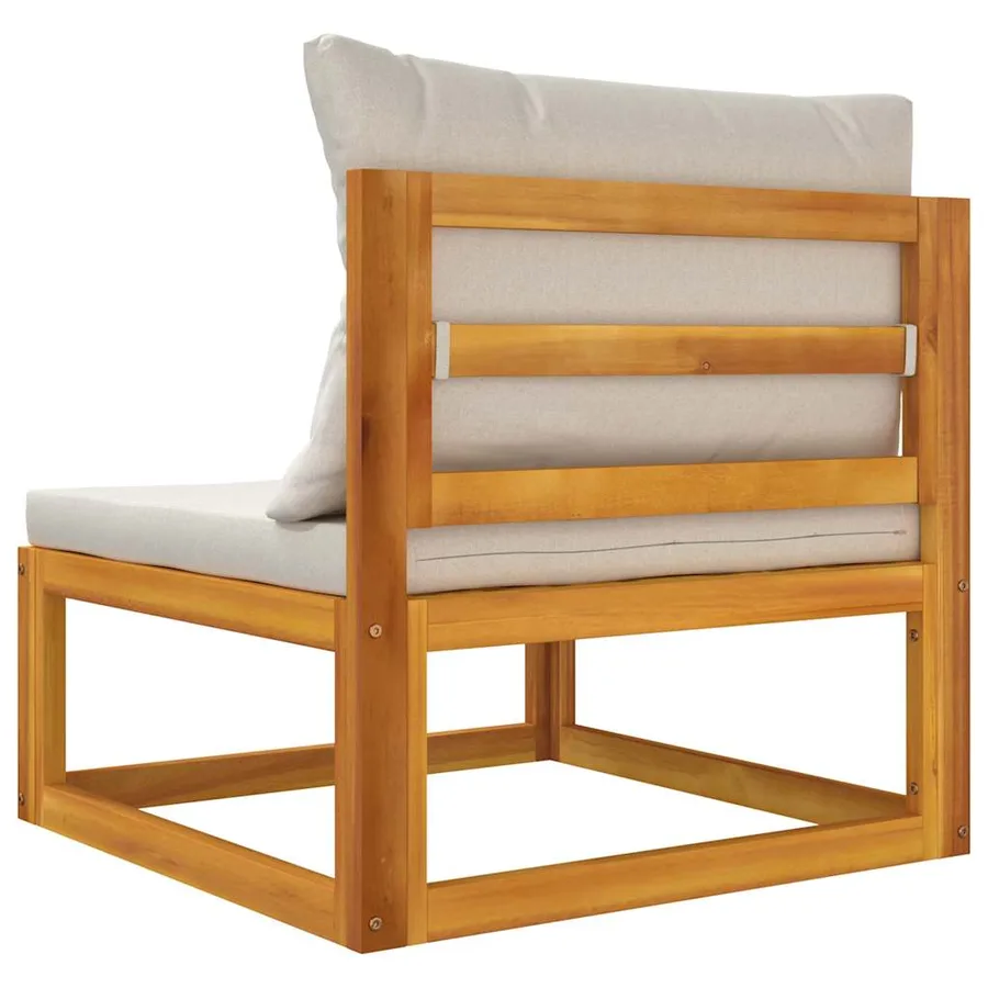 Salon de jardin avec coussins 2 pcs bois massif acacia - 6