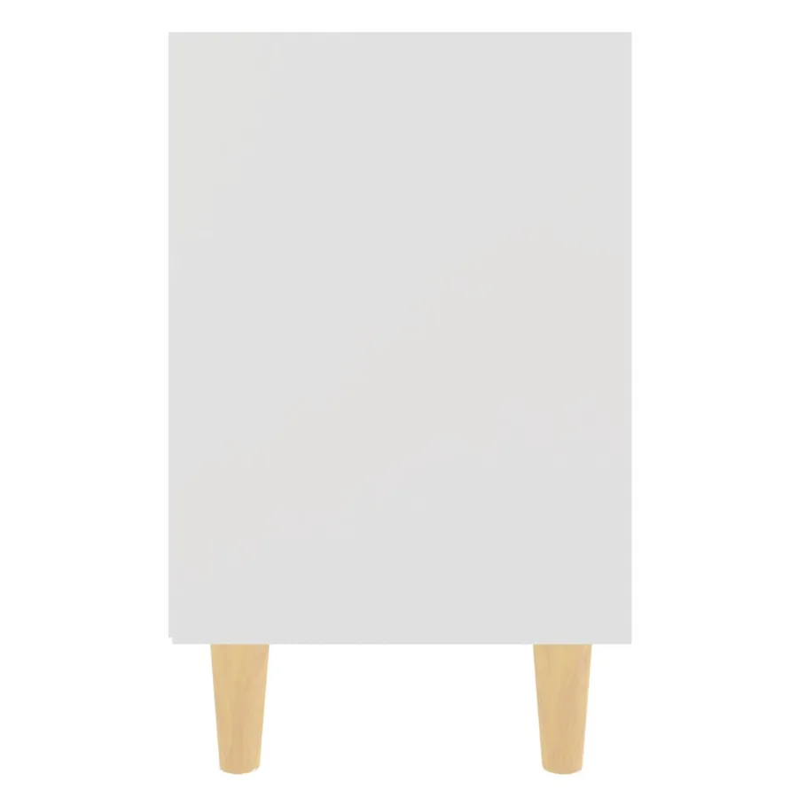 Table de chevet avec pieds en bois massif Blanc 40x30x50 cm - 4