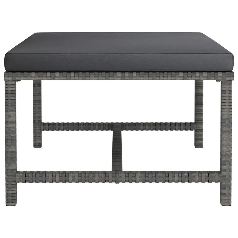 Salon de jardin 7 pcs avec coussins Résine tressée Gris - 14