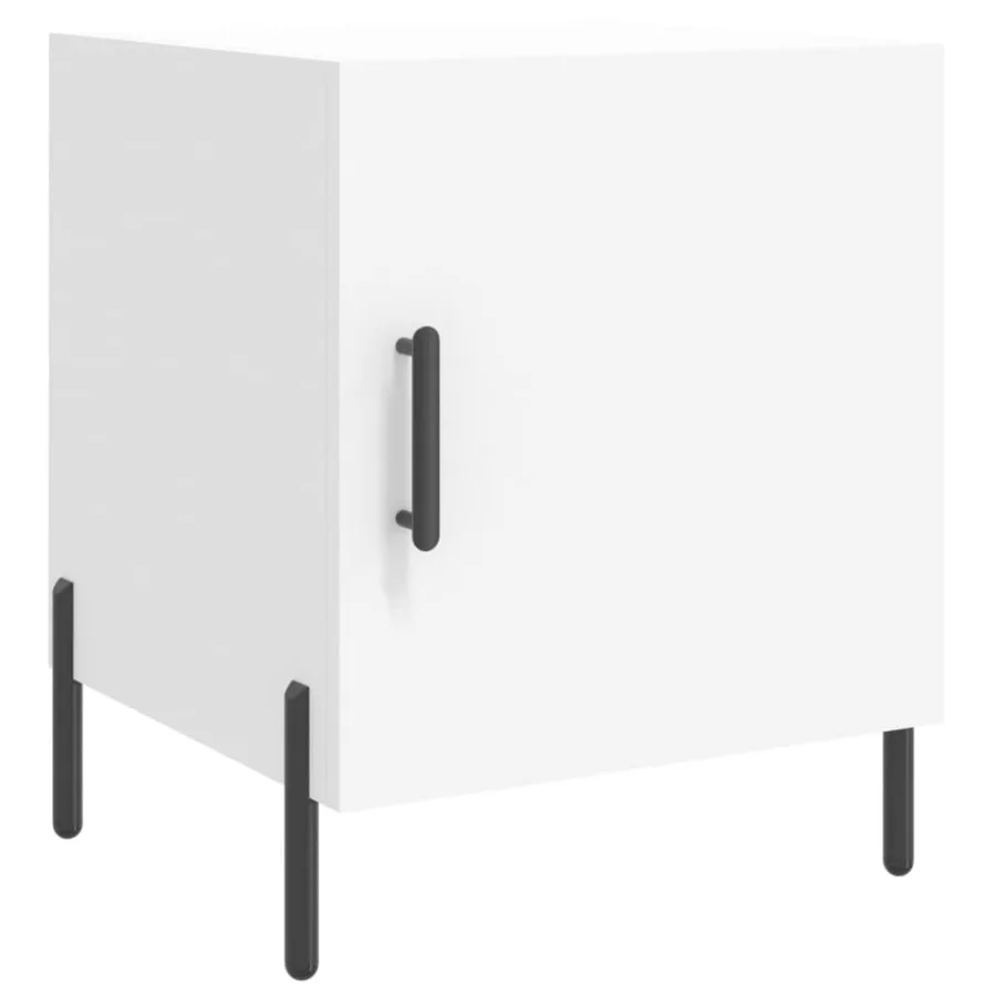 Tables de chevet 2 pcs blanc 40x40x50 cm bois d’ingénierie - 5