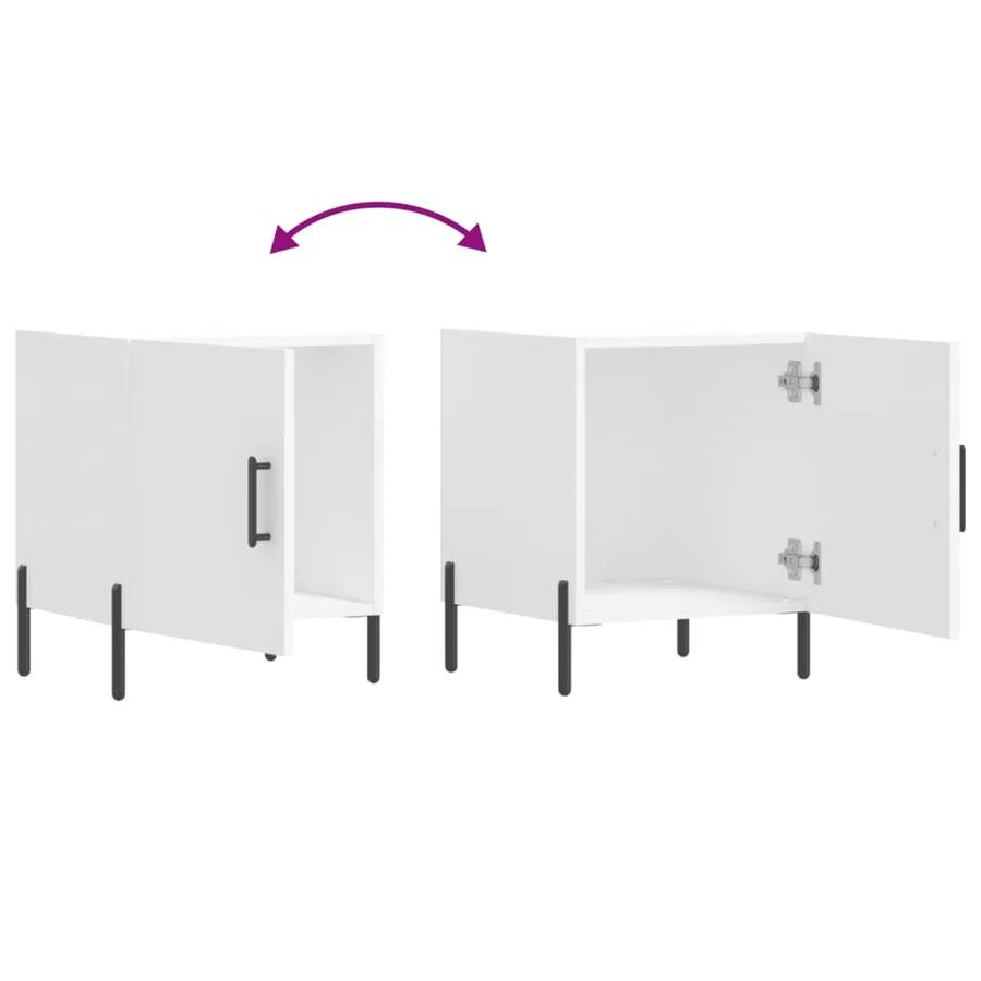 Tables de chevet 2 pcs blanc 40x40x50 cm bois d’ingénierie - 9
