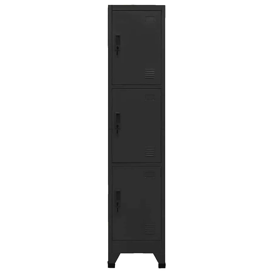 Armoire à casiers Noir 38x45x180 cm Acier - 2