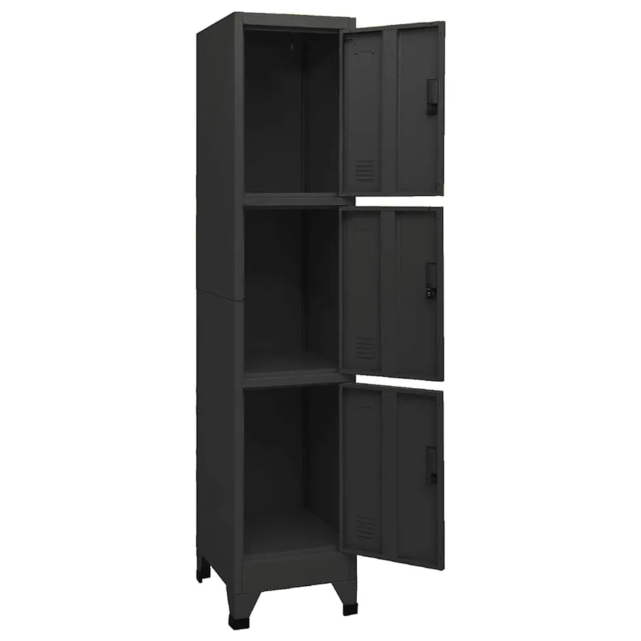 Armoire à casiers Noir 38x45x180 cm Acier - 5