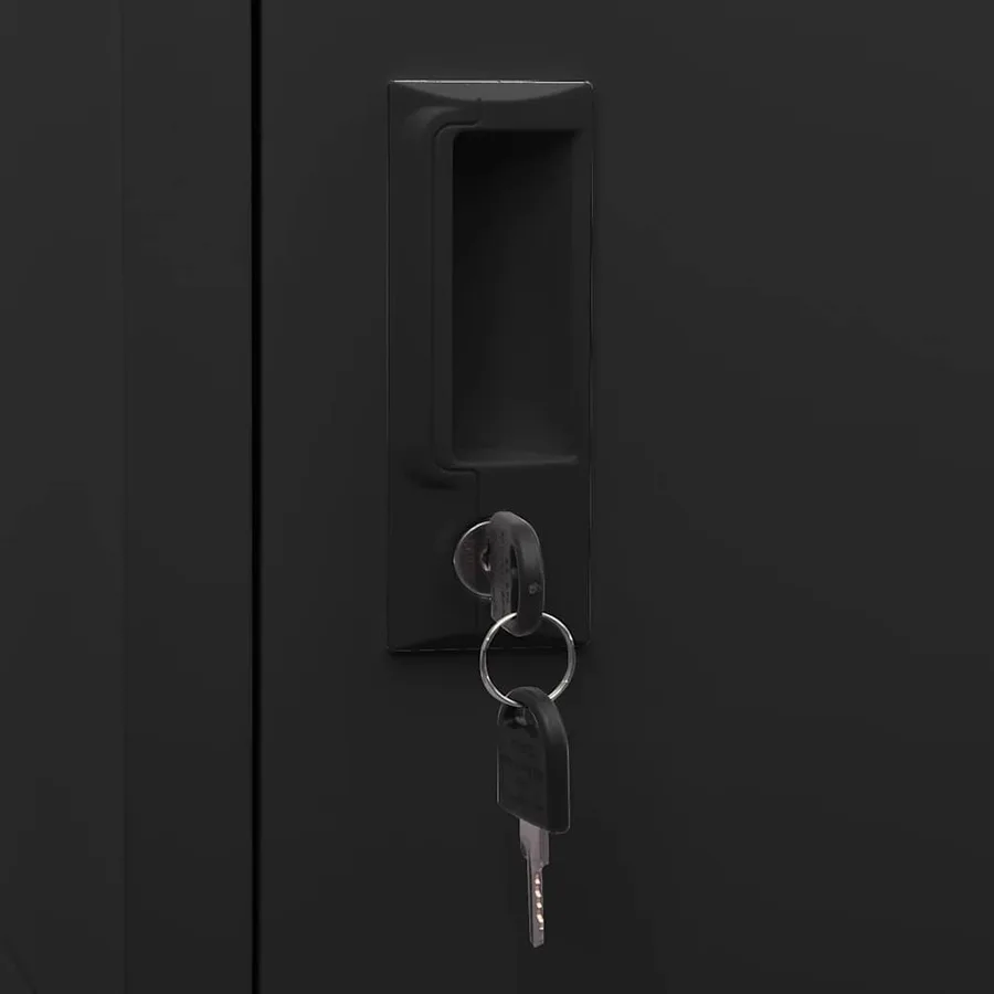 Armoire à casiers Noir 38x45x180 cm Acier - 6