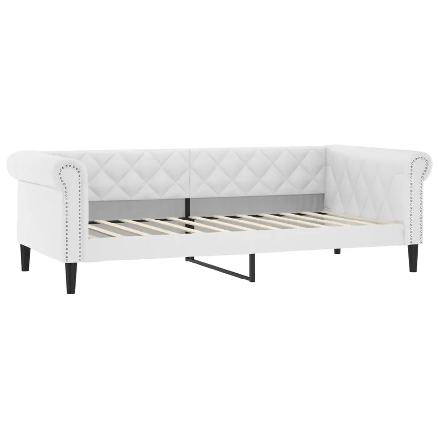 Lit de jour blanc 80x200 cm similicuir - 2