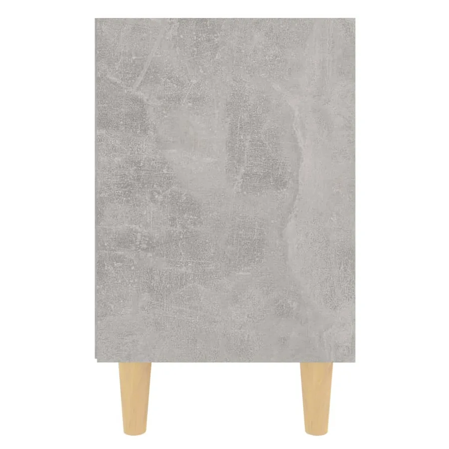 Table de chevet avec pieds en bois Gris béton 40x30x50 cm - 4