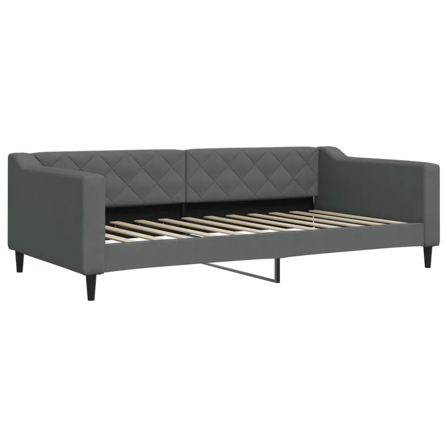 Lit de repos gris foncé 100x200 cm tissu - 2