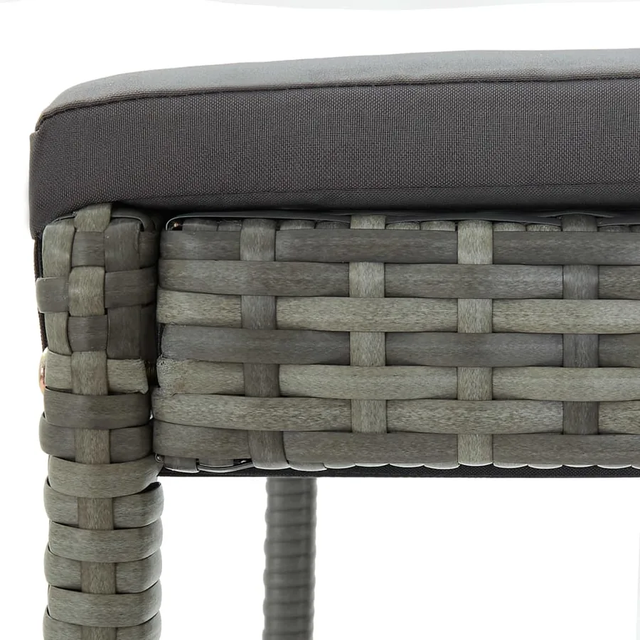 Tabourets de bar avec coussins lot de 6 gris résine tressée - 7