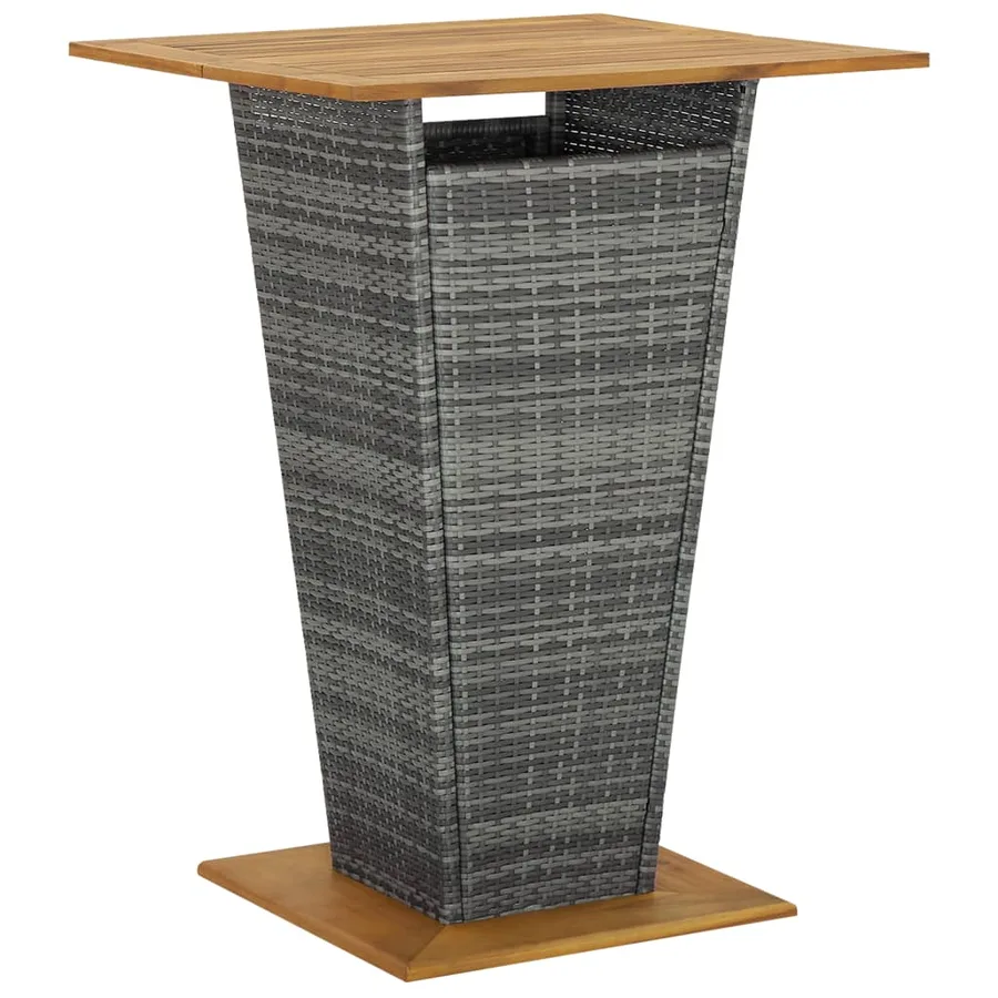 Ensemble de bar de jardin 5 pcs et coussins Résine tressée Gris - 3