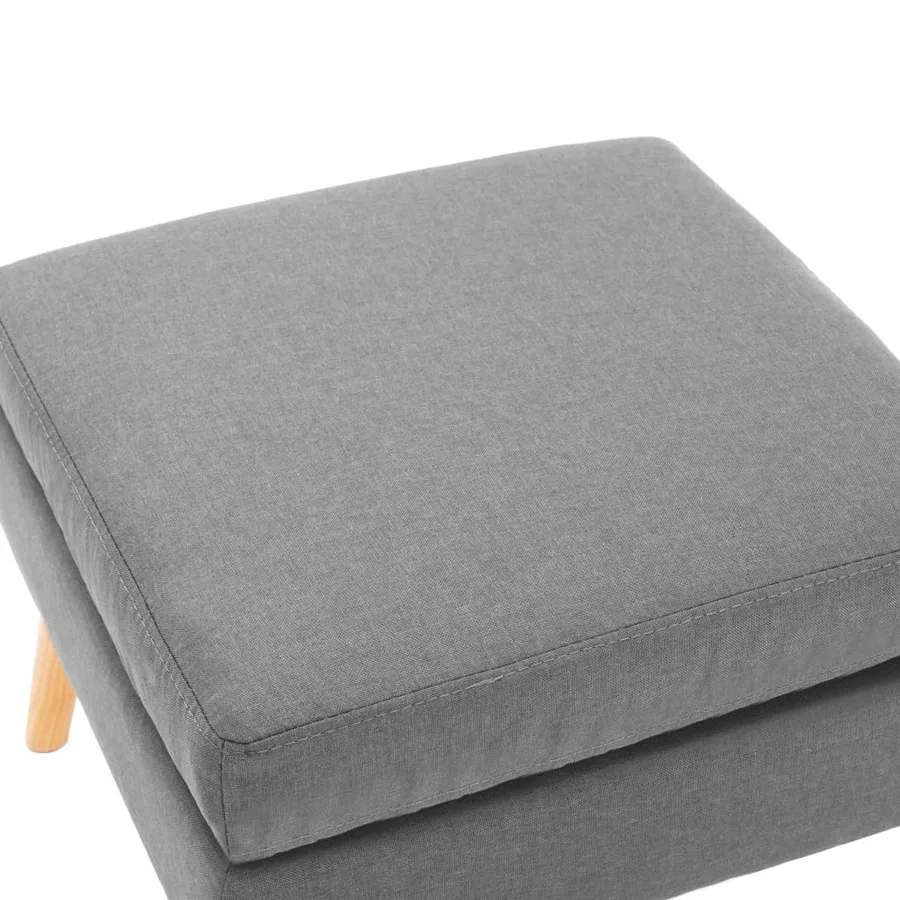 Repose-pied Gris clair Tissu - 3