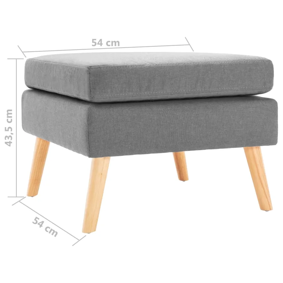Repose-pied Gris clair Tissu - 5