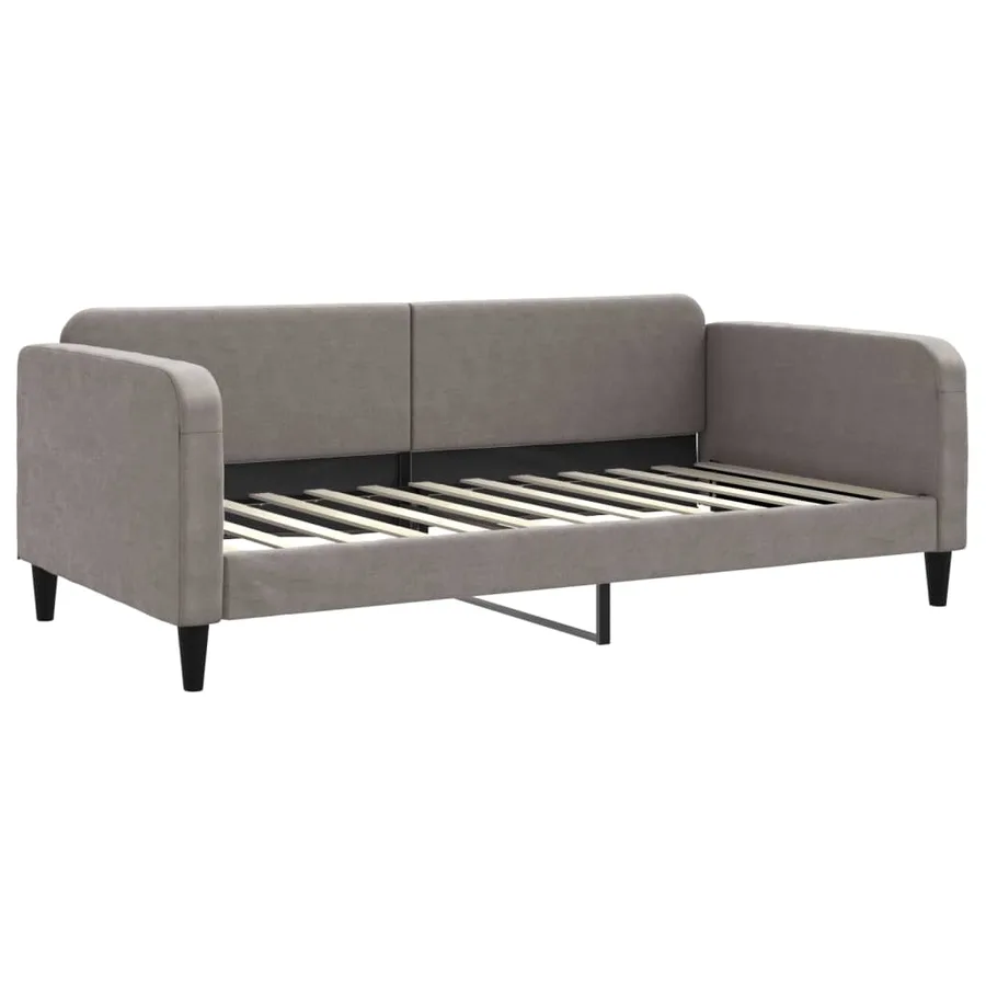 Lit de jour avec matelas taupe 100x200 cm tissu - 3