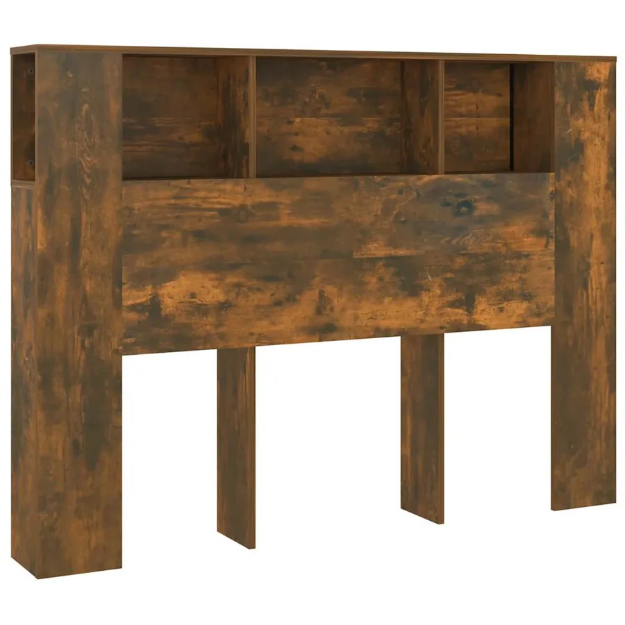 Armoire de tête de lit Chêne fumé 140x18,5x104,5 cm - 2